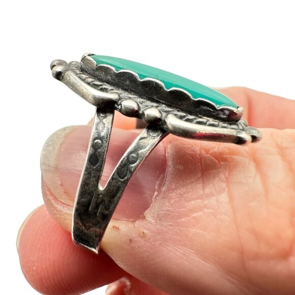 Vintage Bell Trading Native American Mens Womens Ring Turquoise Sterling Silver - Picture 4 of 7